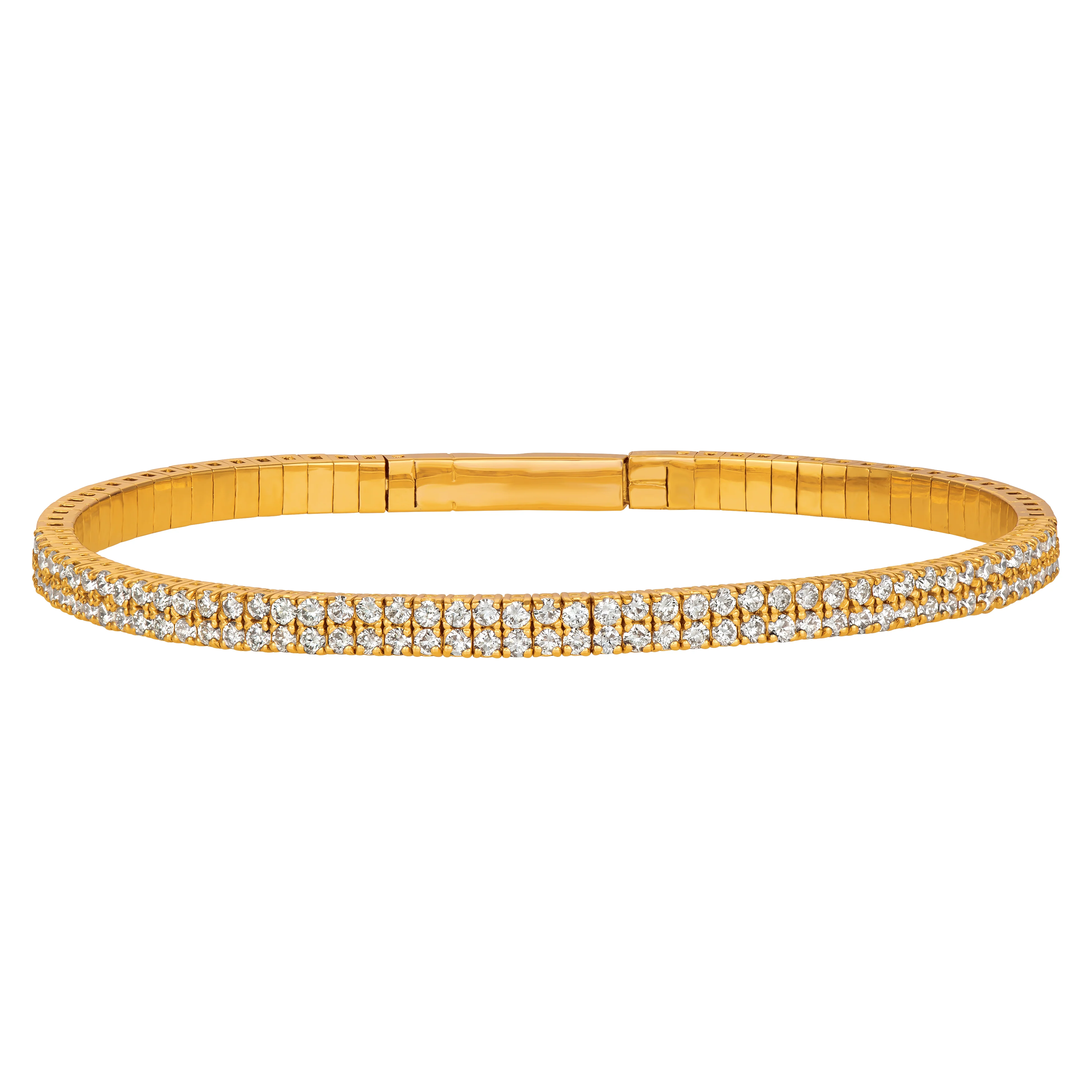 14k Yellow Gold and Diamond Tennis Bracelet - Image 3