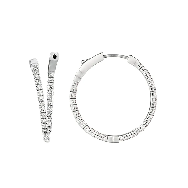 14kt 1.50ct Diamond Hoops E5693