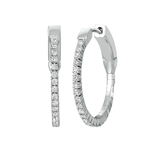 14KT .33 ct Diamond Hoops - Image 2