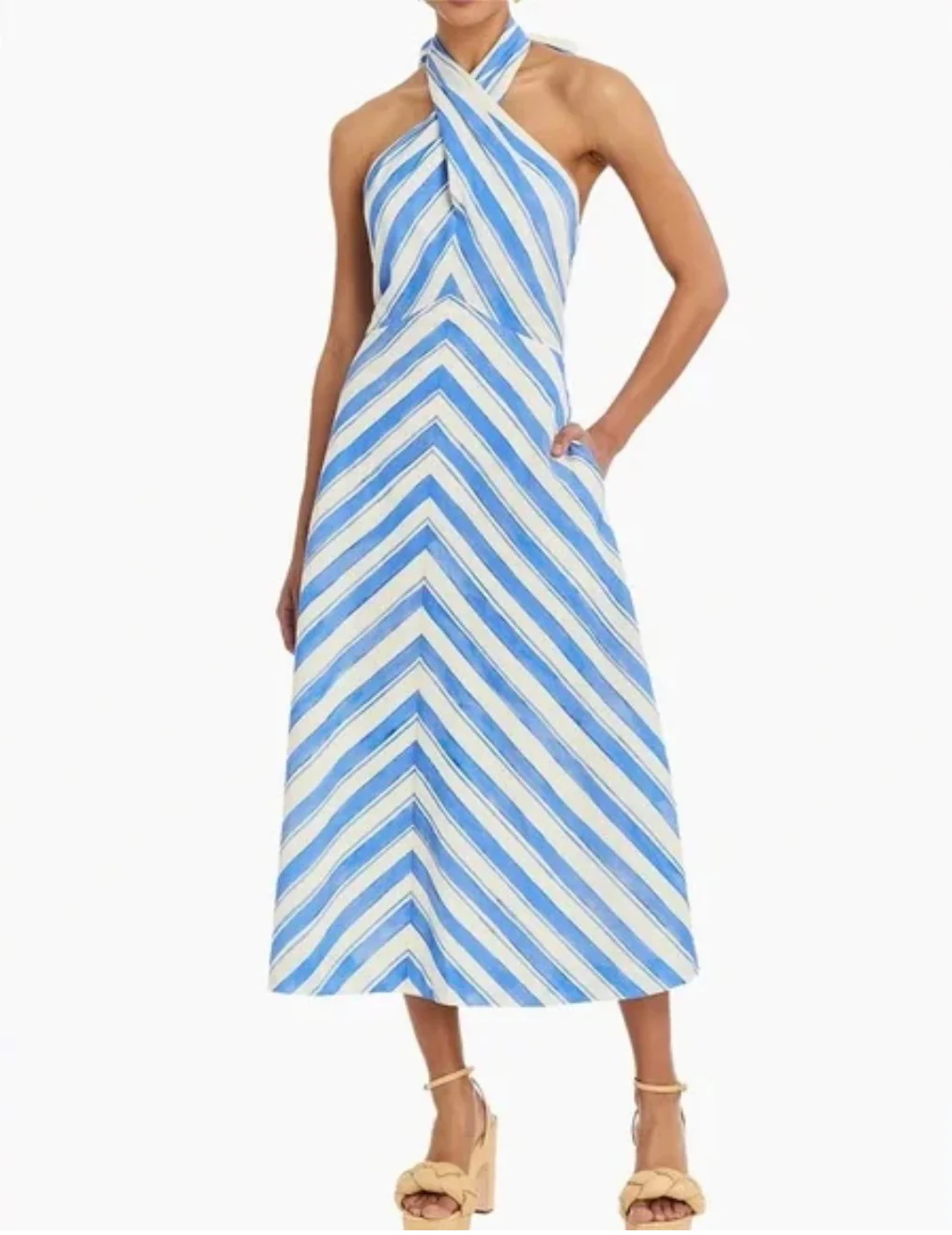 Copacabana Halter Dress | Santorini Stripe