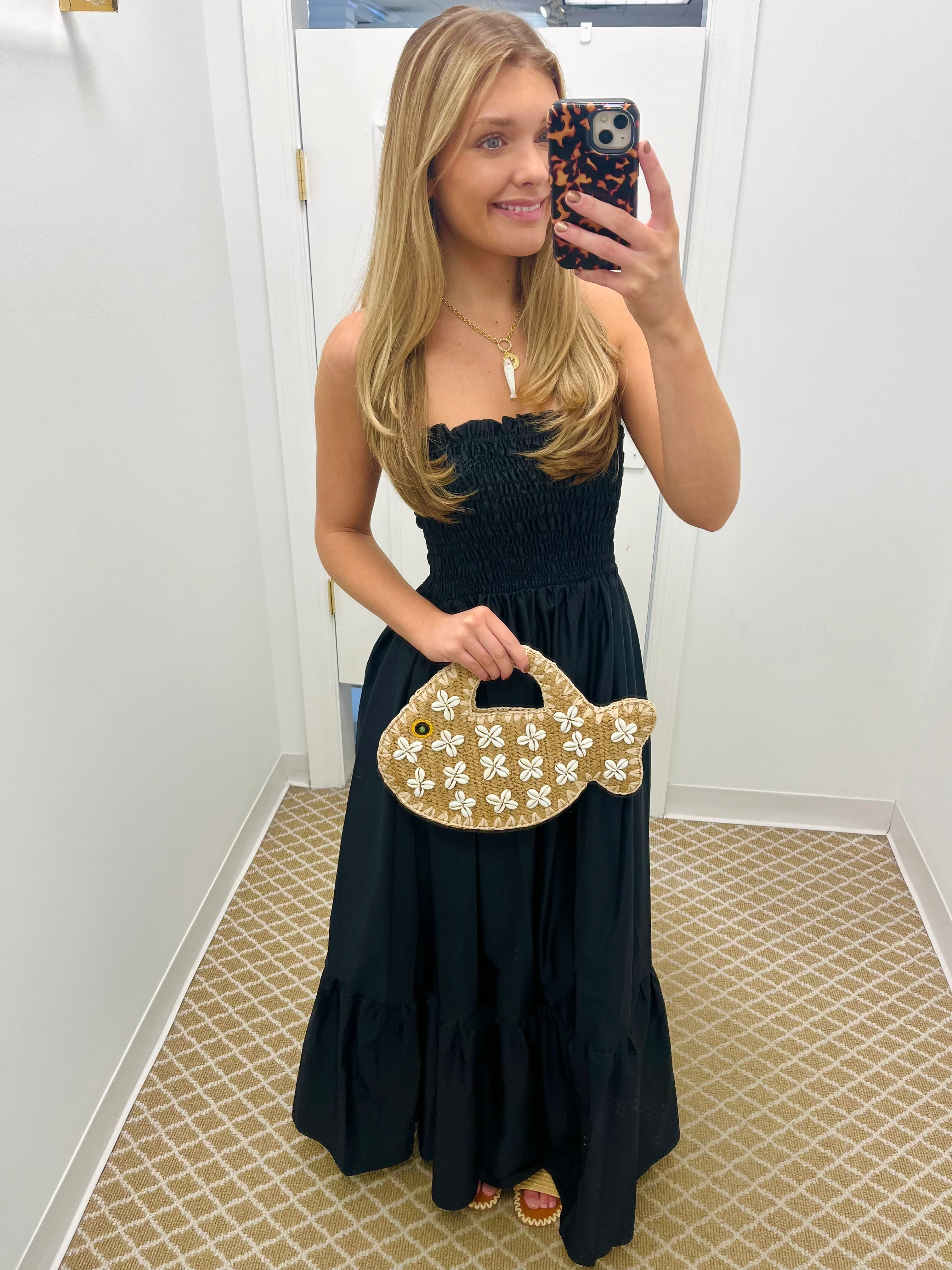 Cosmos Strapless Smocked Maxi Dress | Black - Image 2