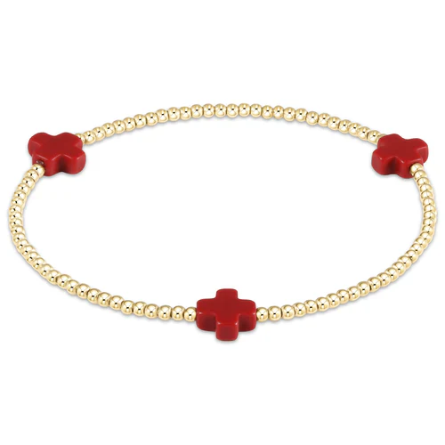 Signature Cross Gold 2mm Bracelet | +Colors