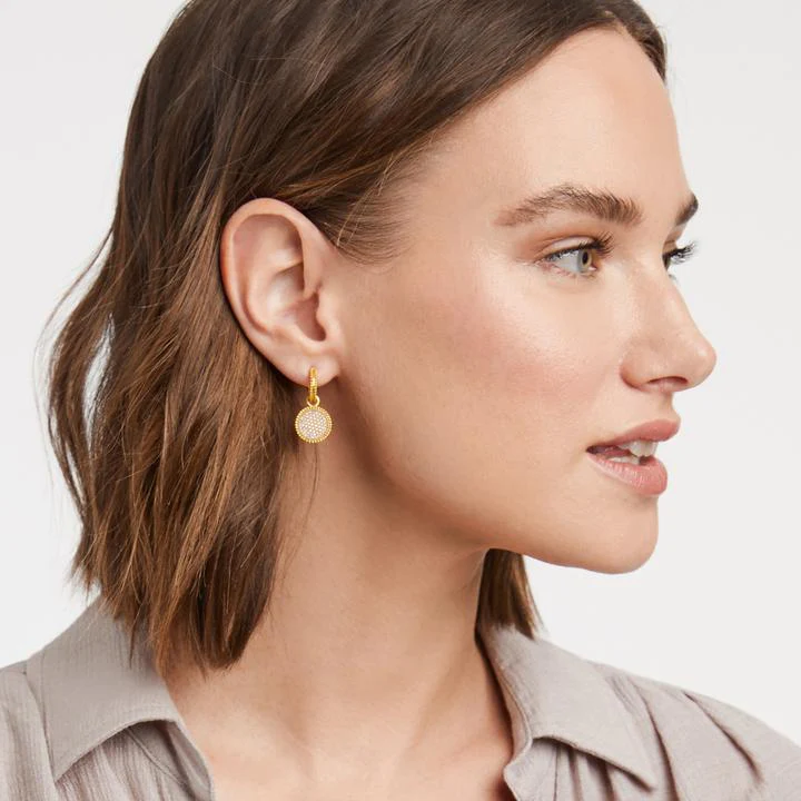 Fleur-de-Lis Hoop & Charm Earring - Image 3