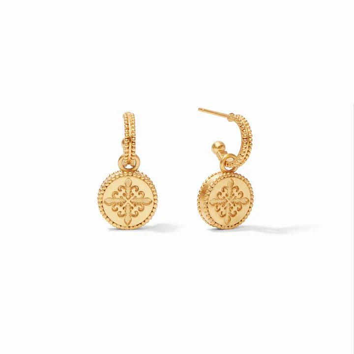 Fleur-de-Lis Hoop & Charm Earring - Image 5