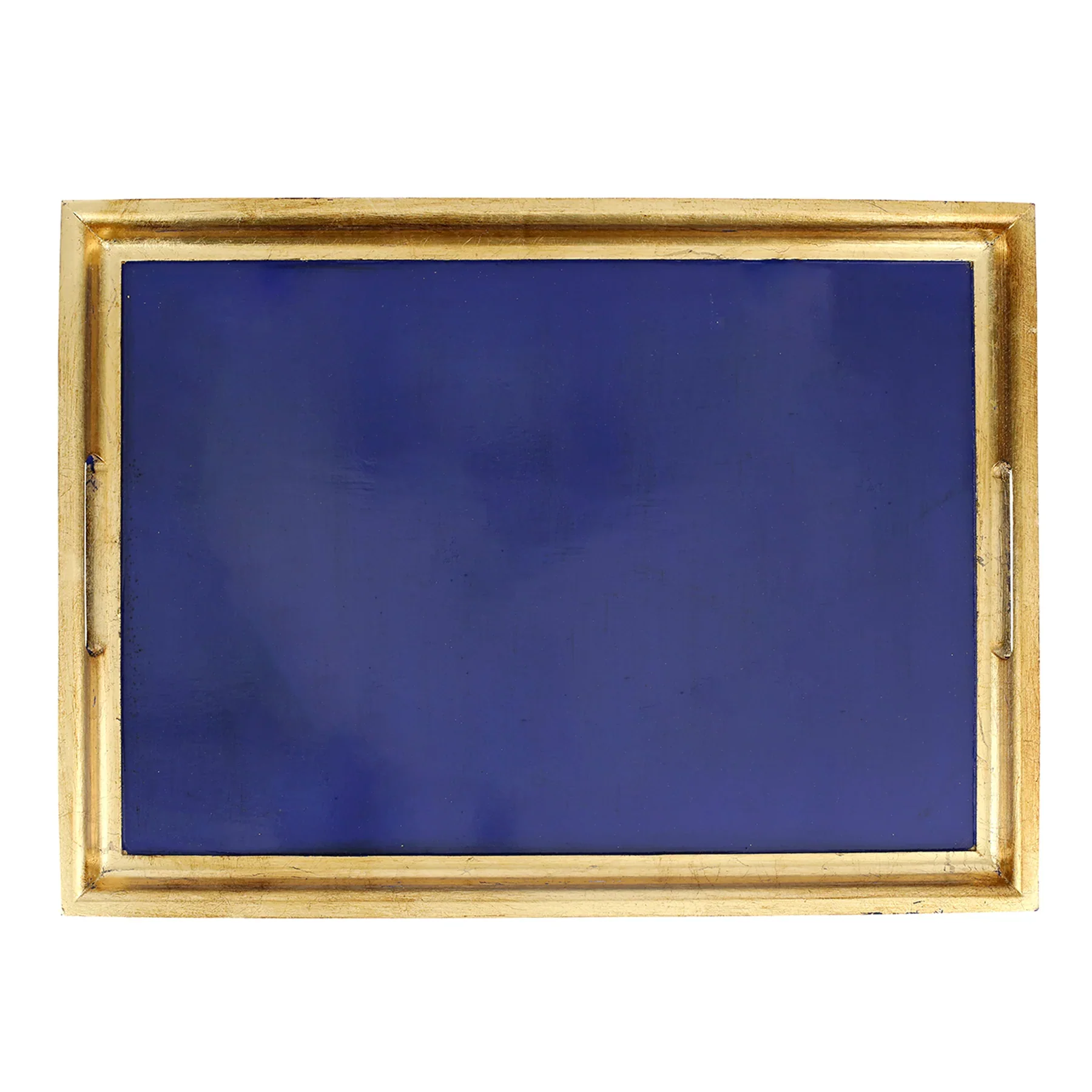 Florentine Wooden Accessories Cobalt and Gold Rectangular Tray | + Sizes