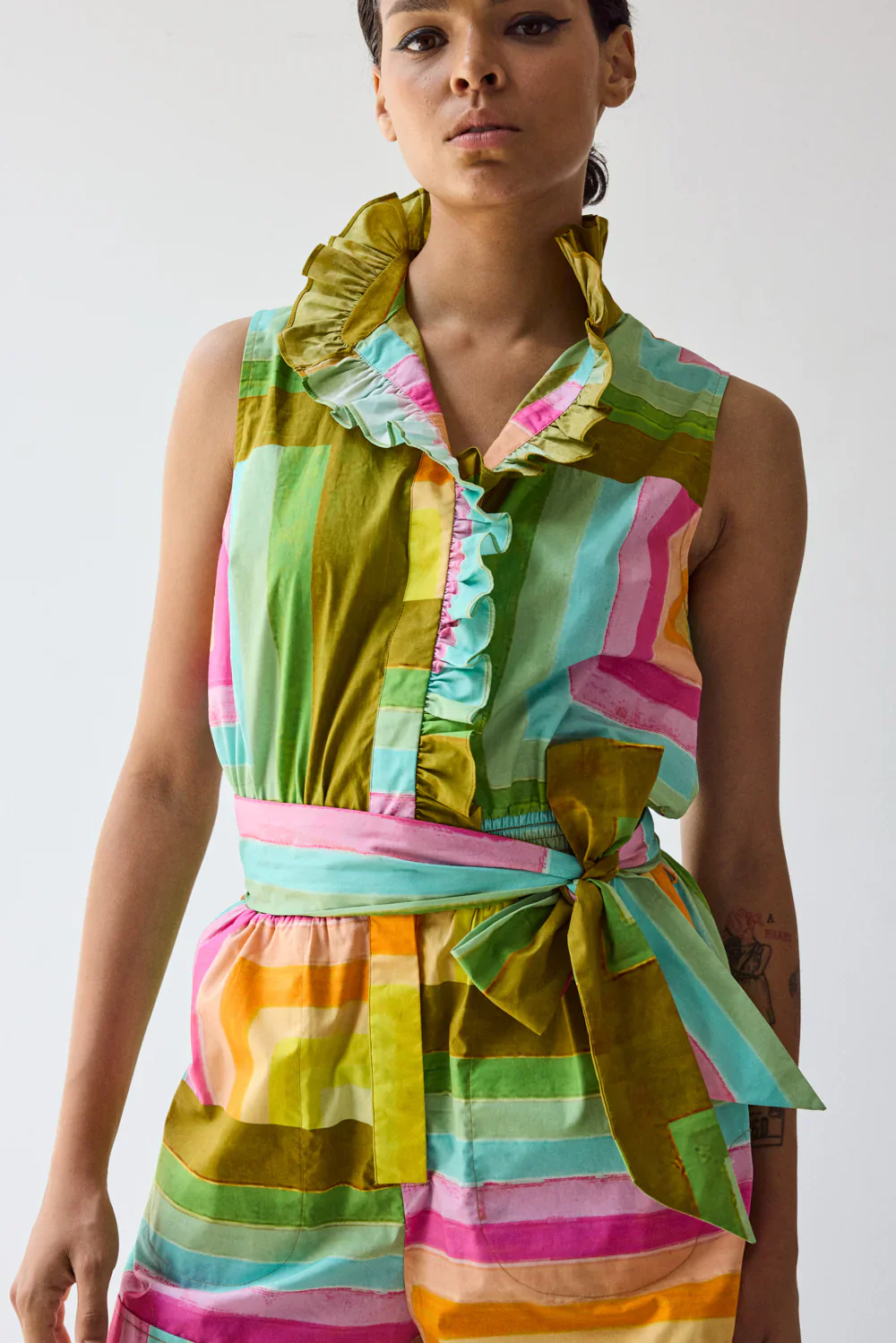 Frilled Romper | Concentric Squares - Image 2