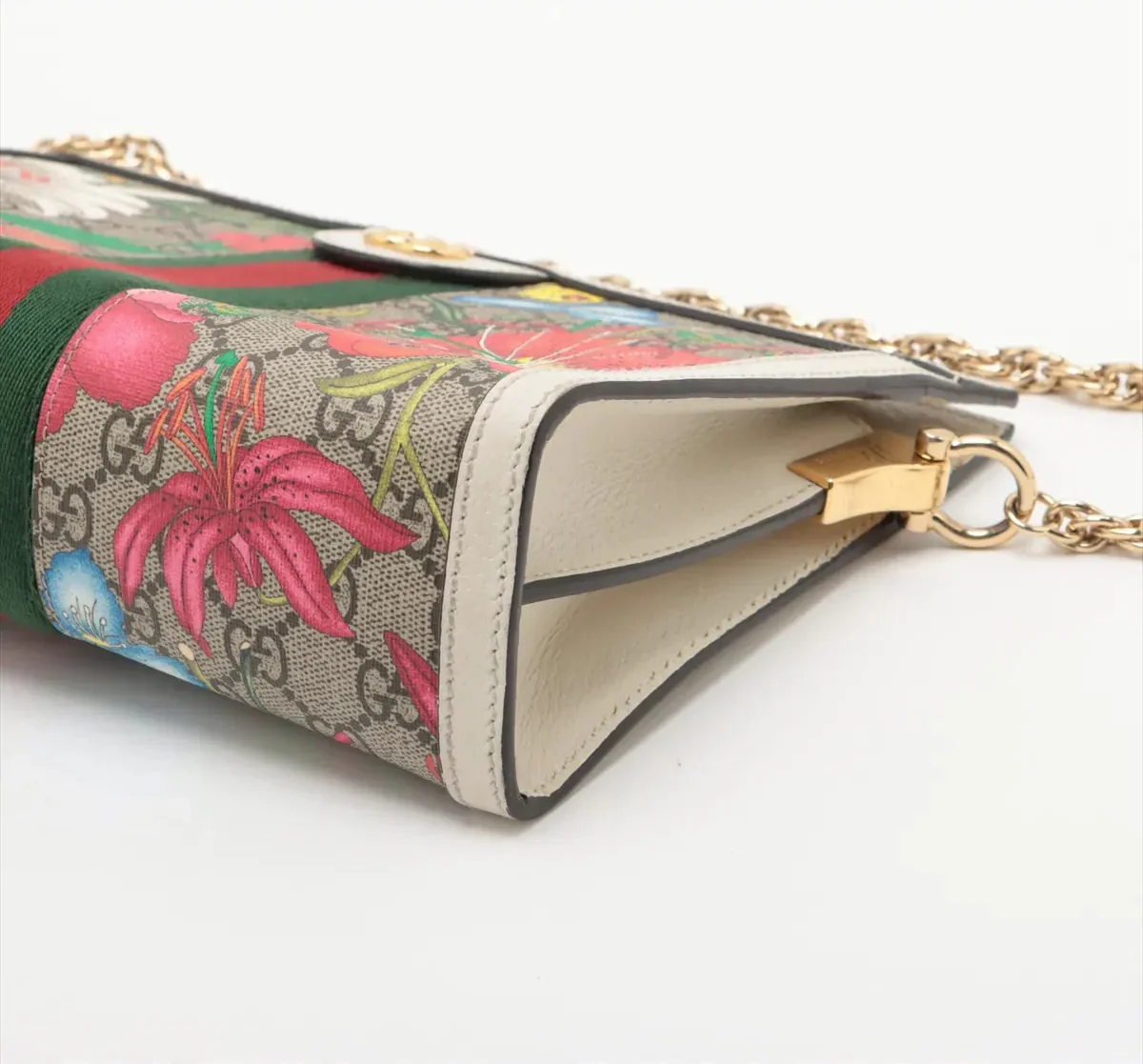 Gucci Small Ophidia Chain Shoulder Bag, GG Supreme Flora - Image 4