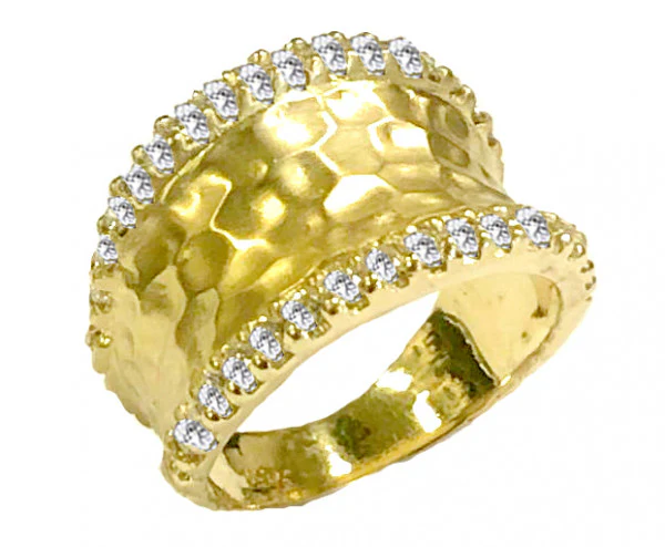 Hammered Ring + Diamonds - Image 3
