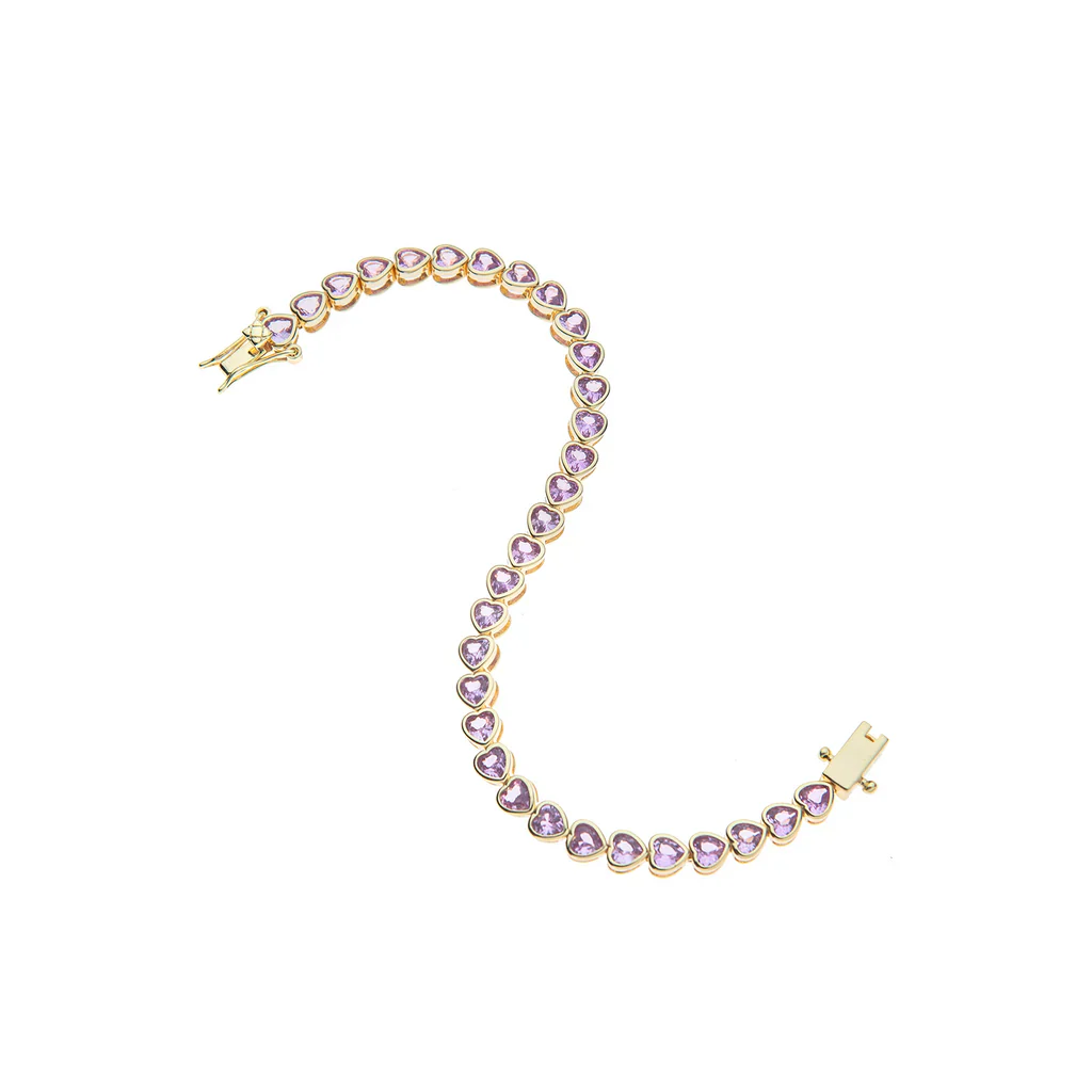 Made from LOVE Tennis Bracelet | Pink - Image 3