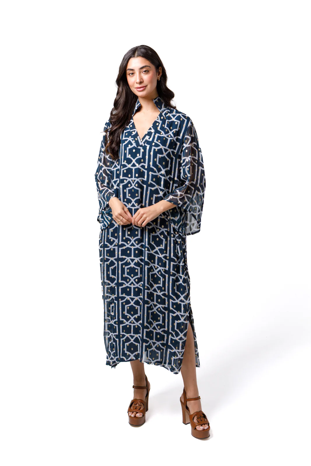 Maria Caftan | Lattice Cove Navy - Image 3