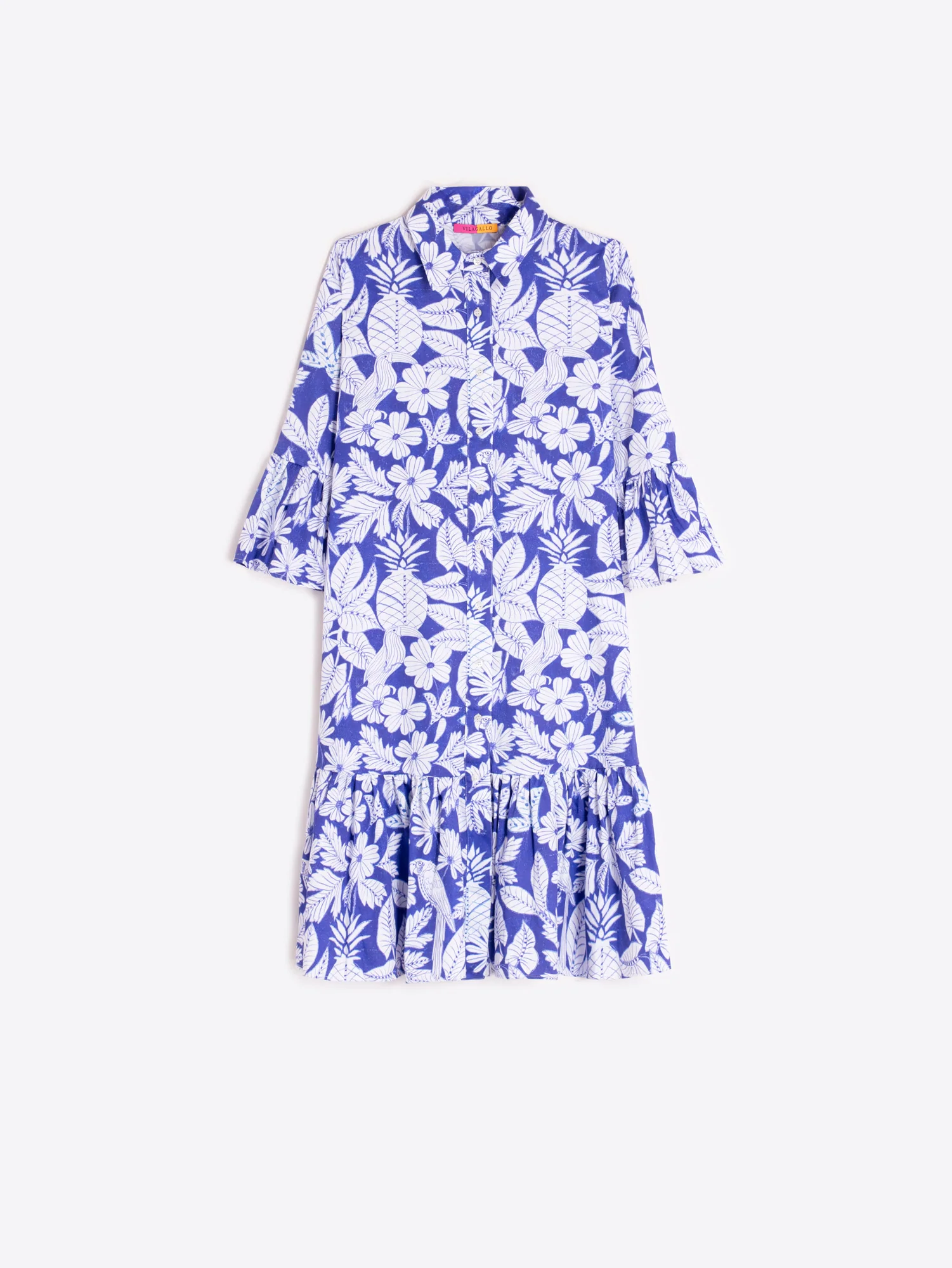 Ada Dress | Blue Toucan Print - Image 2