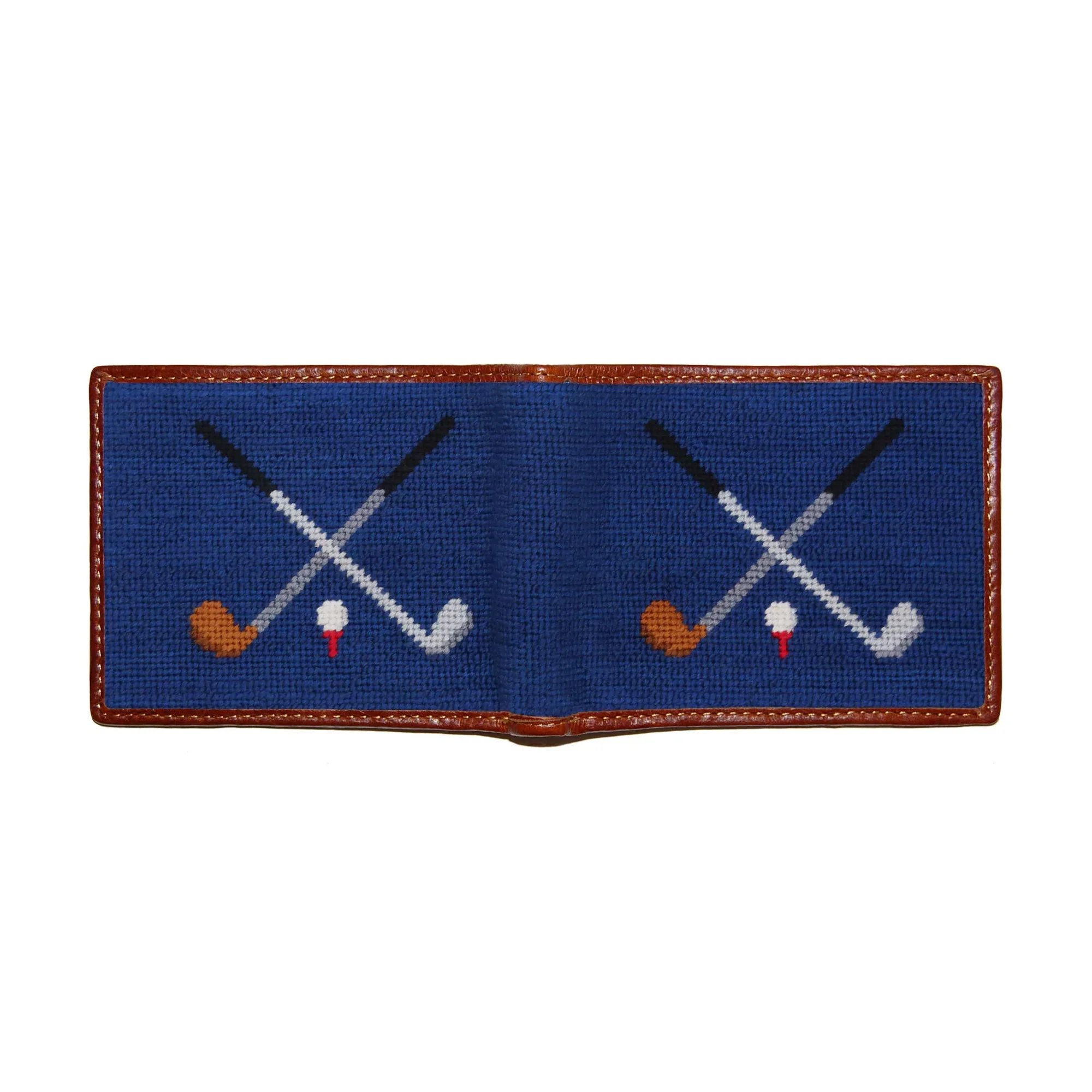 Needlepoint Bi-Fold Wallet | Crossed Clubs - Image 2