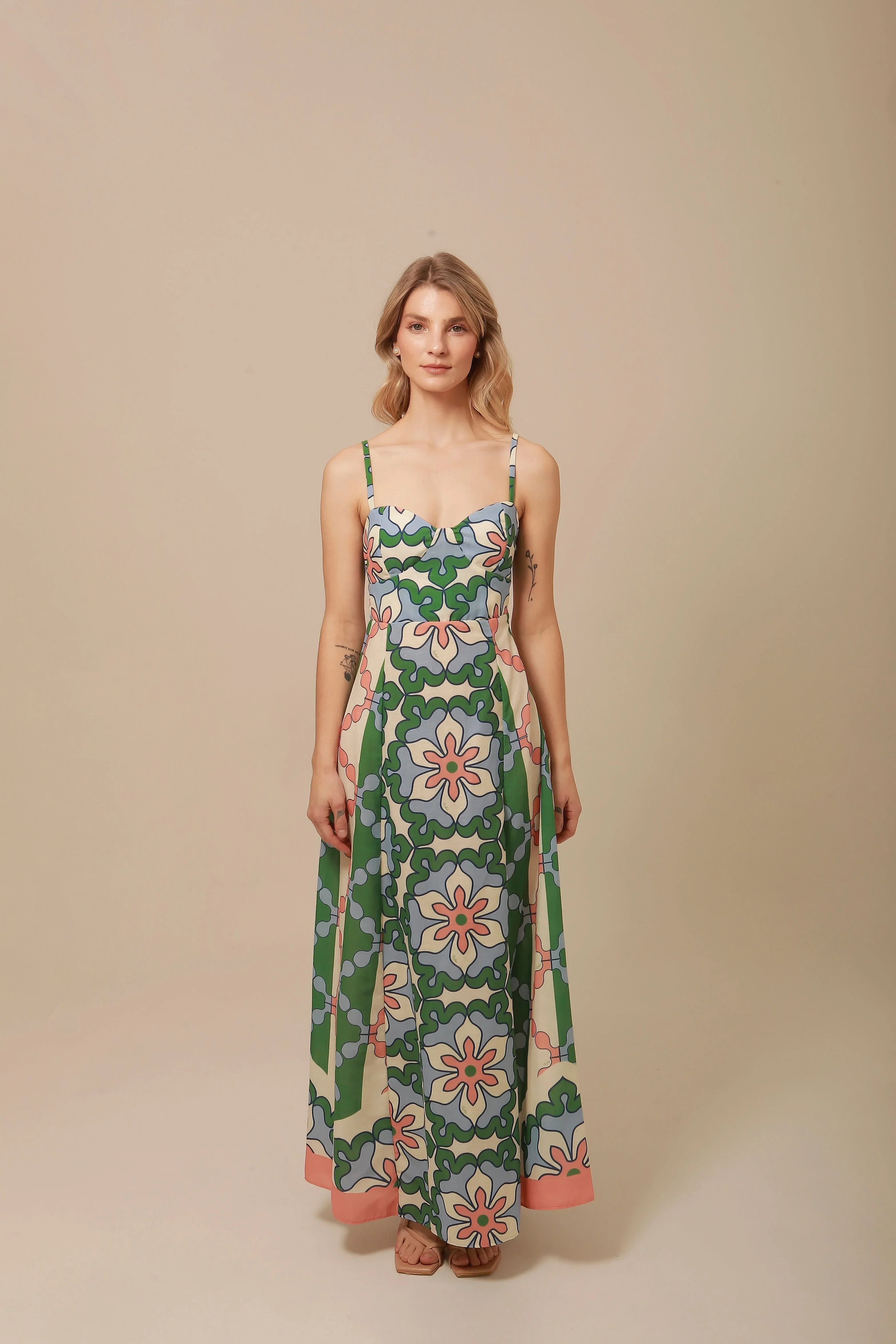 Nicolle Dress | Green/Blue Multi - Image 3