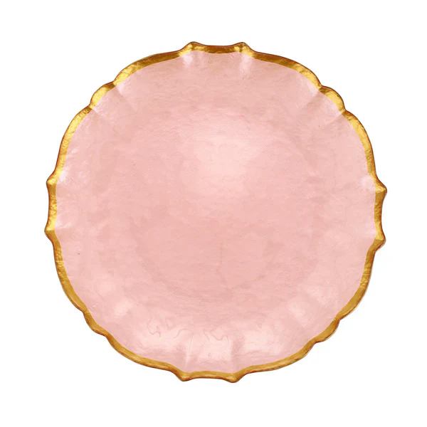 Pink Baroque Glass Plates | + Sizes