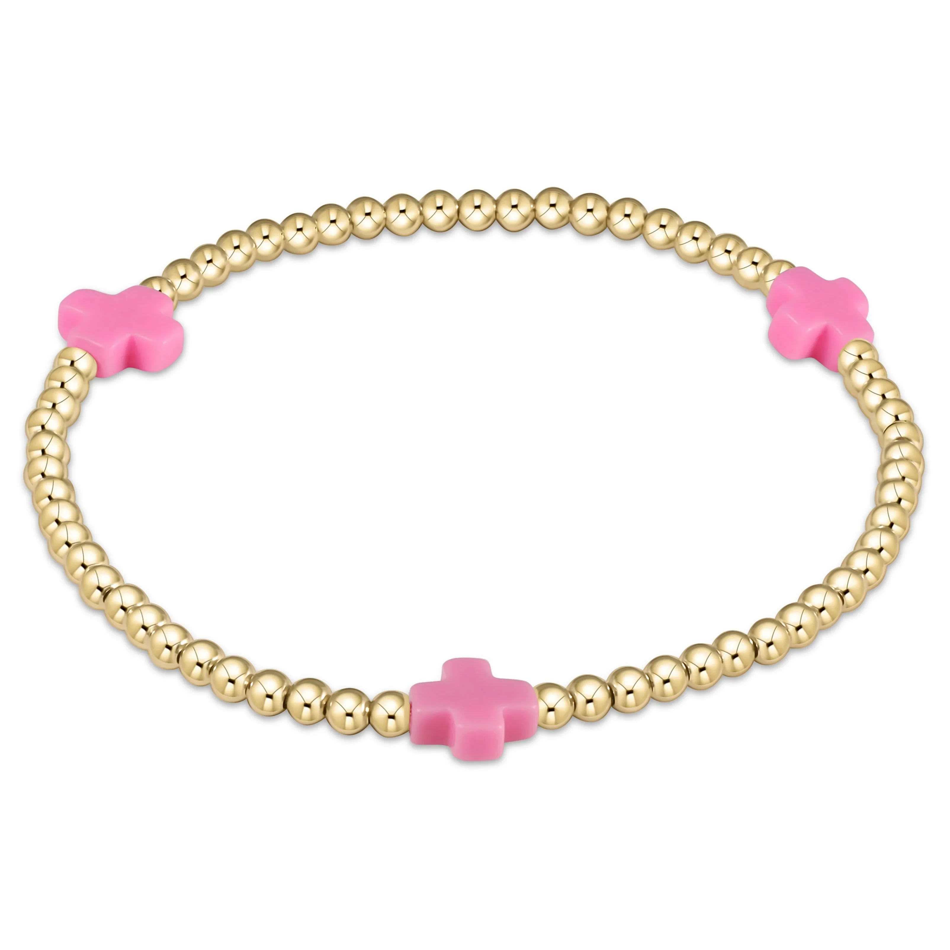 Signature Cross Gold 3mm Bead Bracelet - Image 4