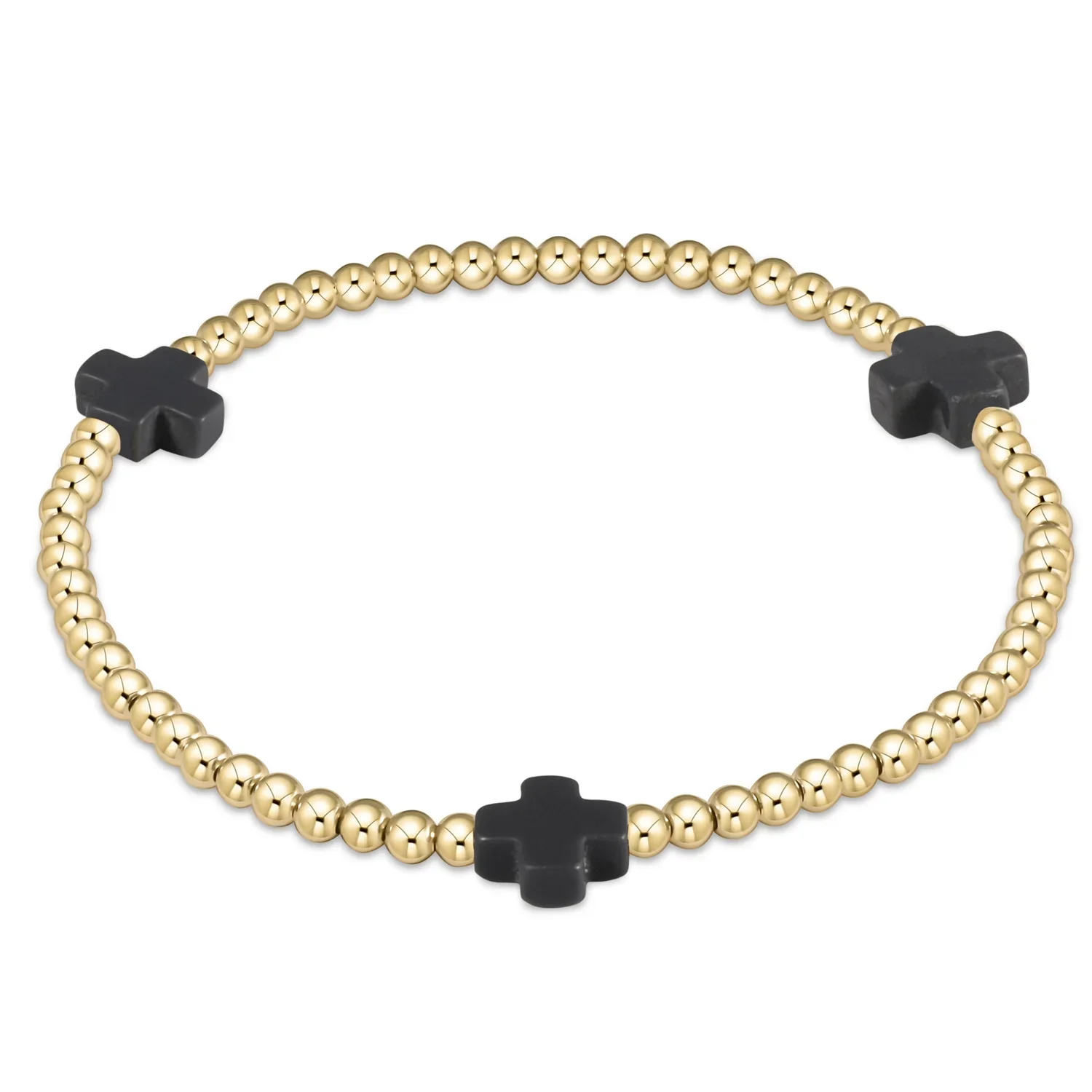 Signature Cross Gold 3mm Bead Bracelet - Image 5