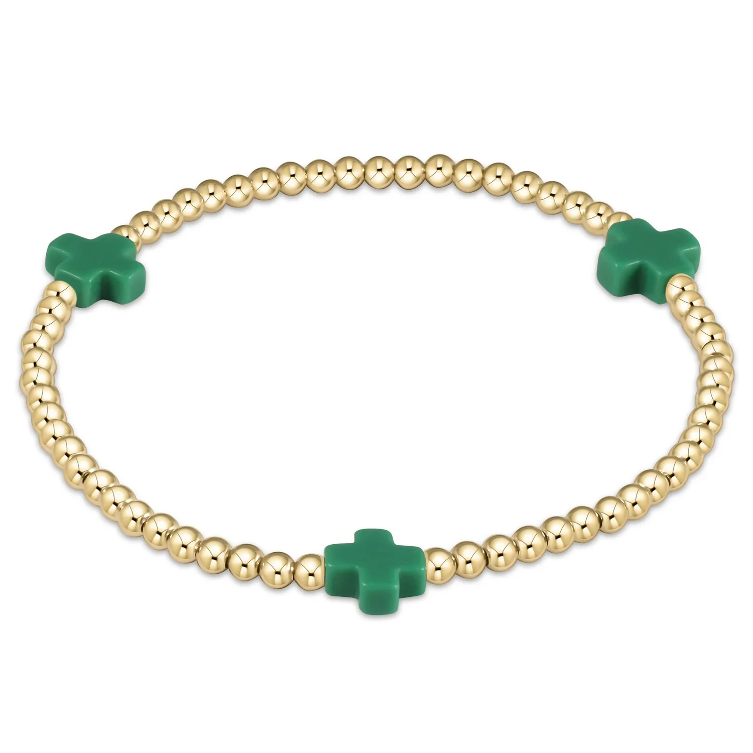 Signature Cross Gold 3mm Bead Bracelet - Image 7