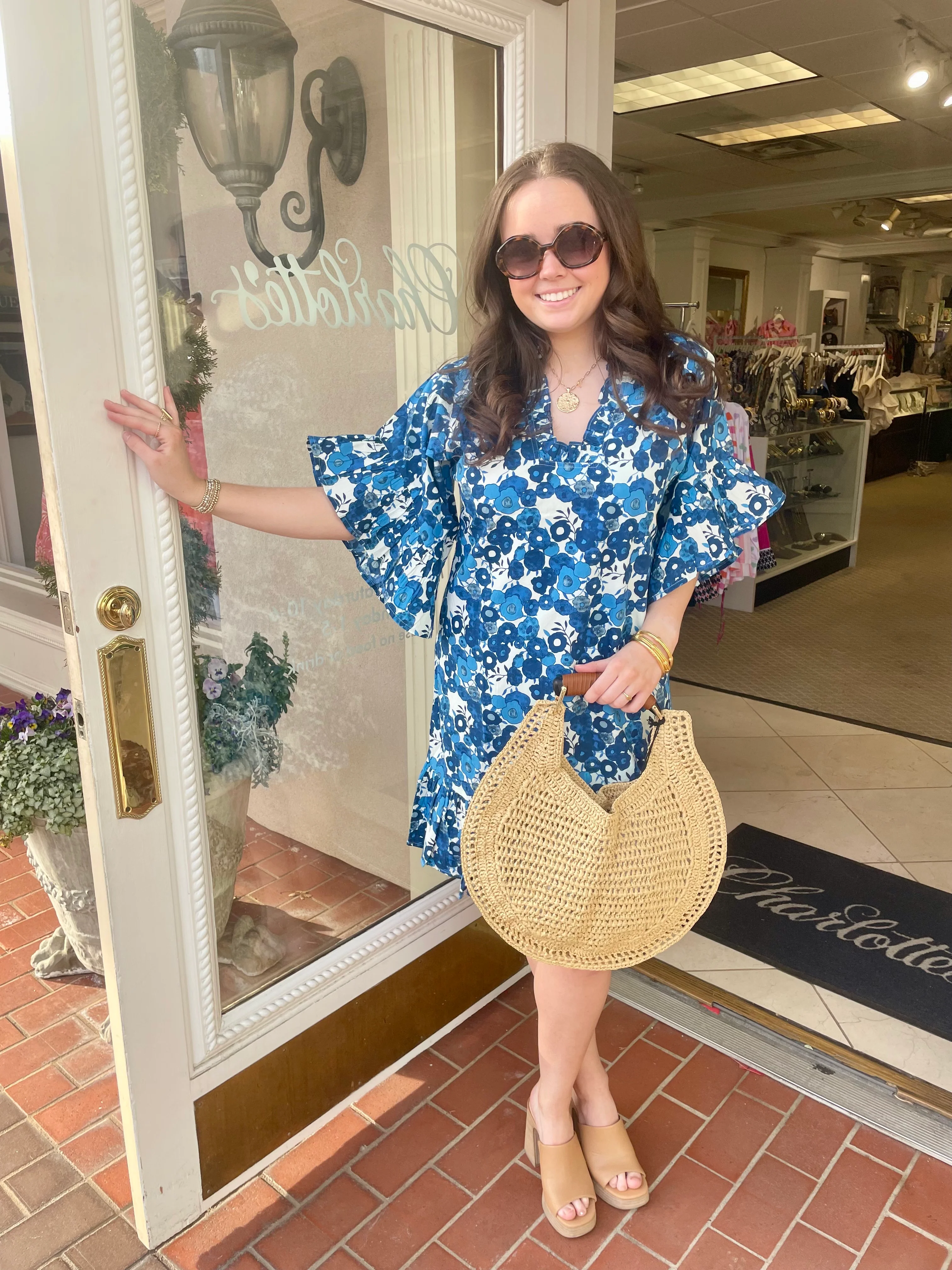 Soleil Mini Dress | Blue Poppy