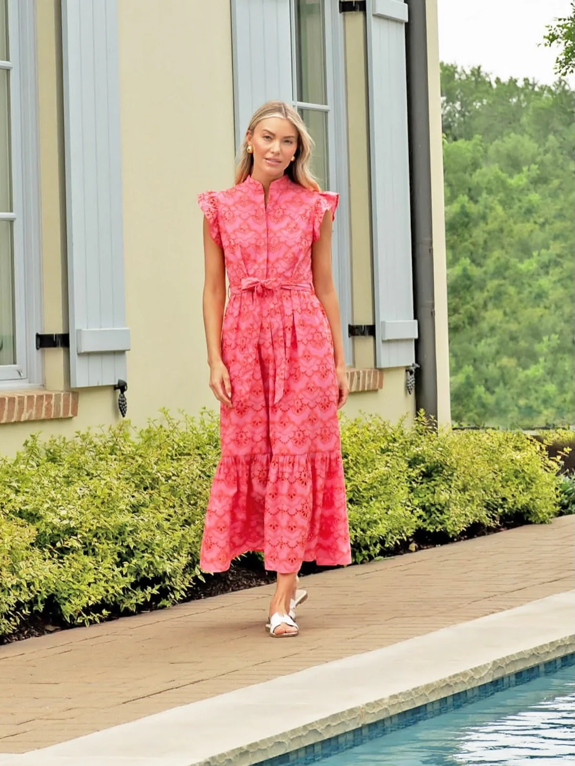 Taylor Dress | Island Pink Eyelet