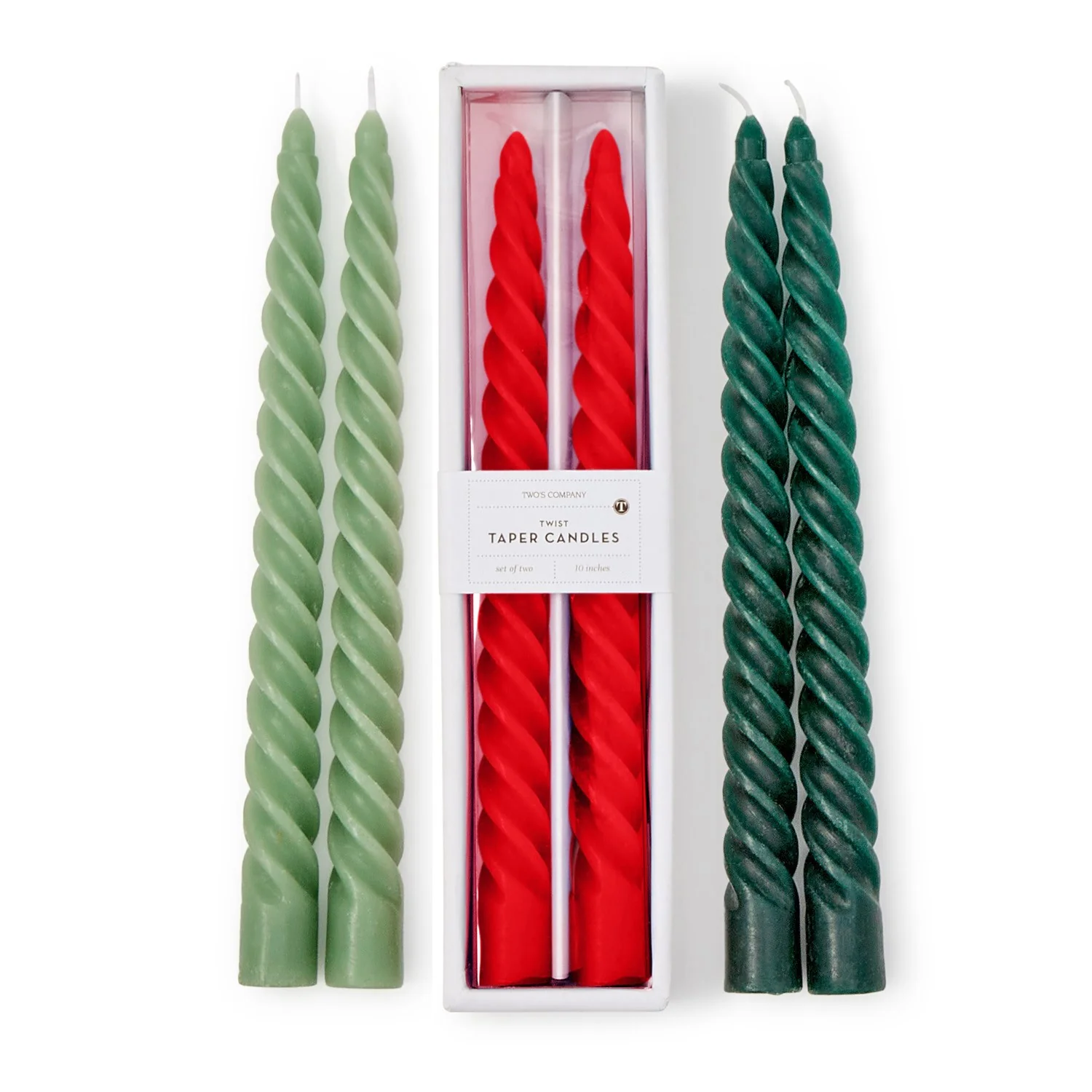 Twist Taper Candles | +Colors