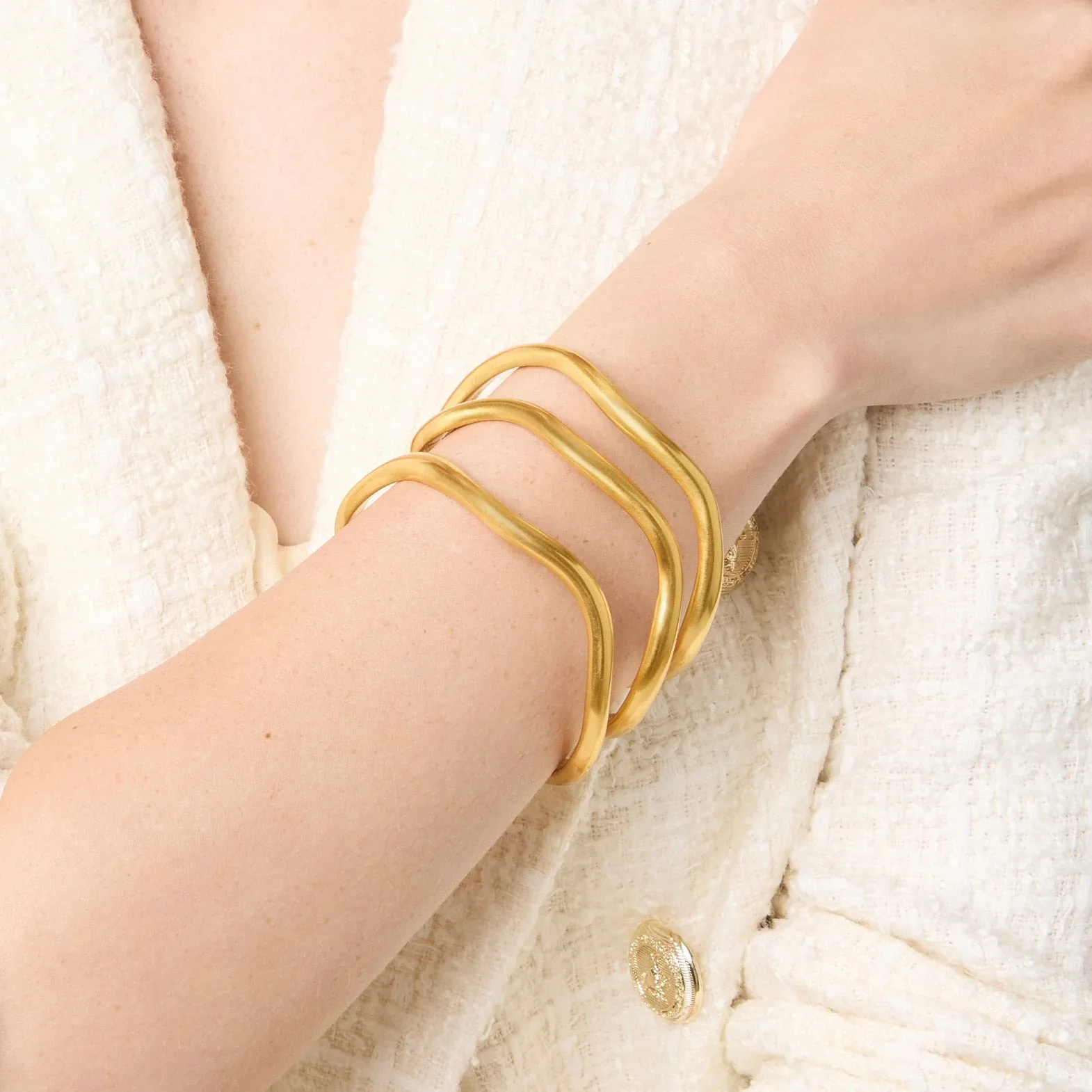 Wave Bangle | Gold - Image 3
