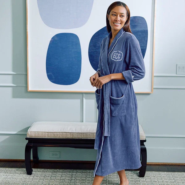 Weezie Women's Long Scallop Lightweight Robe | + Colors - Image 9